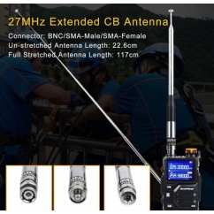 BAOFENG vb cihazlara SMA dişi anten 23 cm den 130 cm ye uzatmalı. ÜST KALİTE